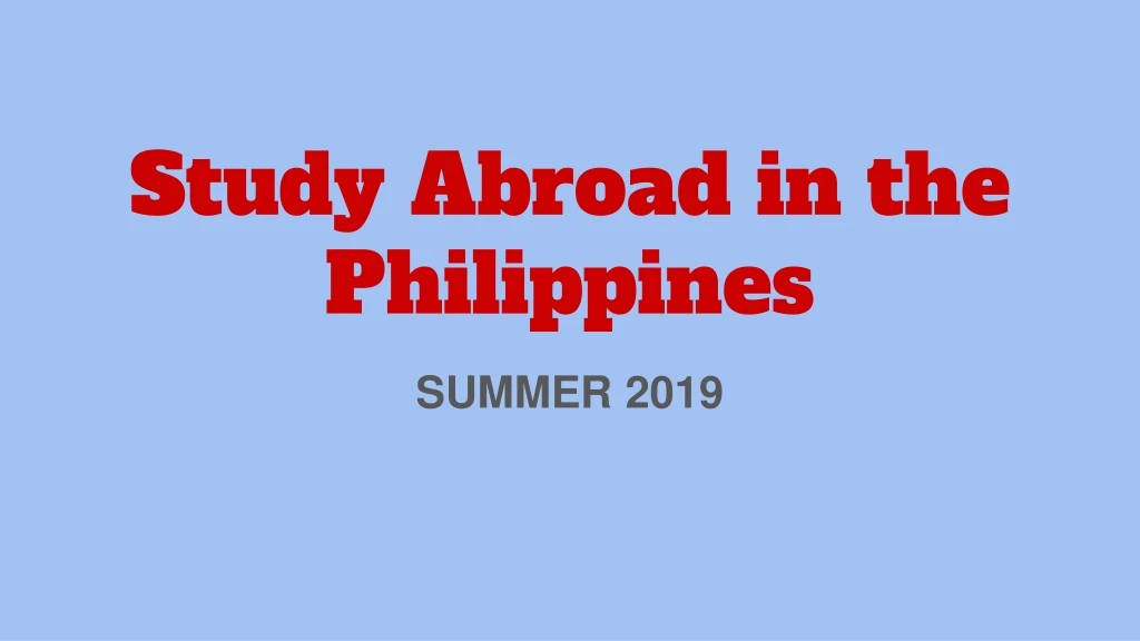 study abroad in the philippines