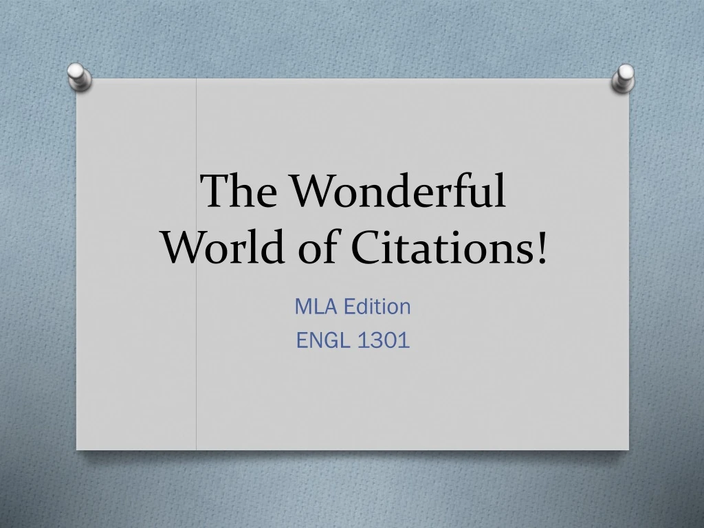 the wonderful world of citations