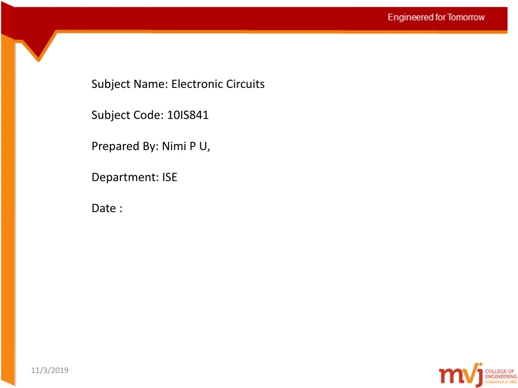 subject name electronic circuits subject code
