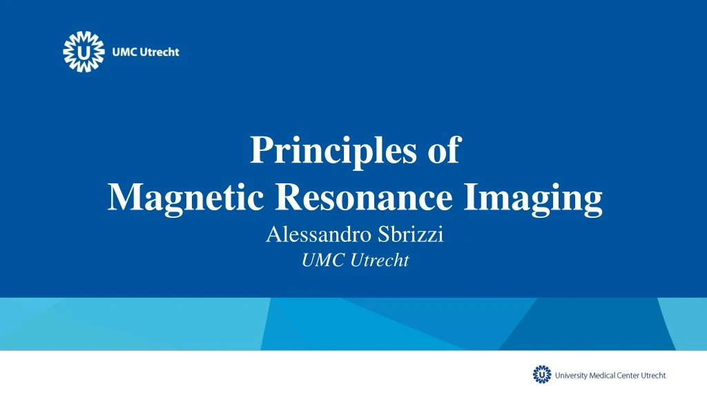 principles of magnetic resonance imaging alessandro sbrizzi umc utrecht