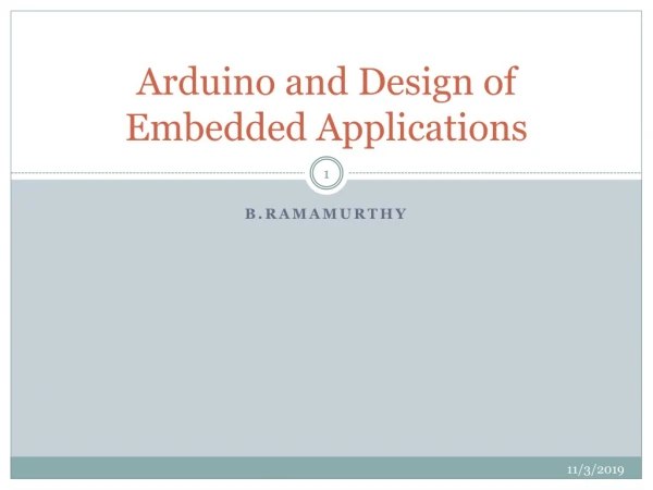 Arduino and Design of Embedded Applications