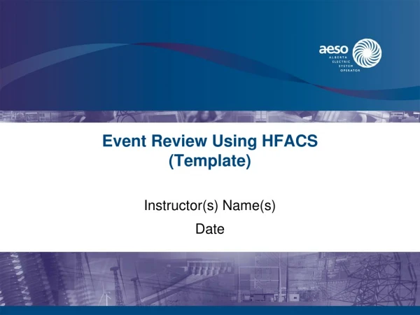 Event Review Using HFACS (Template)