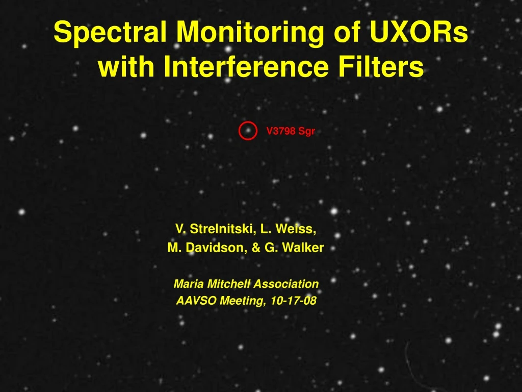 spectral monitoring of uxors with interference filters