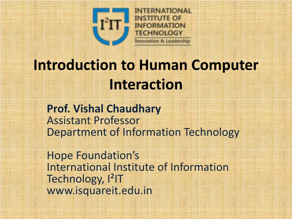 introduction to human computer interaction