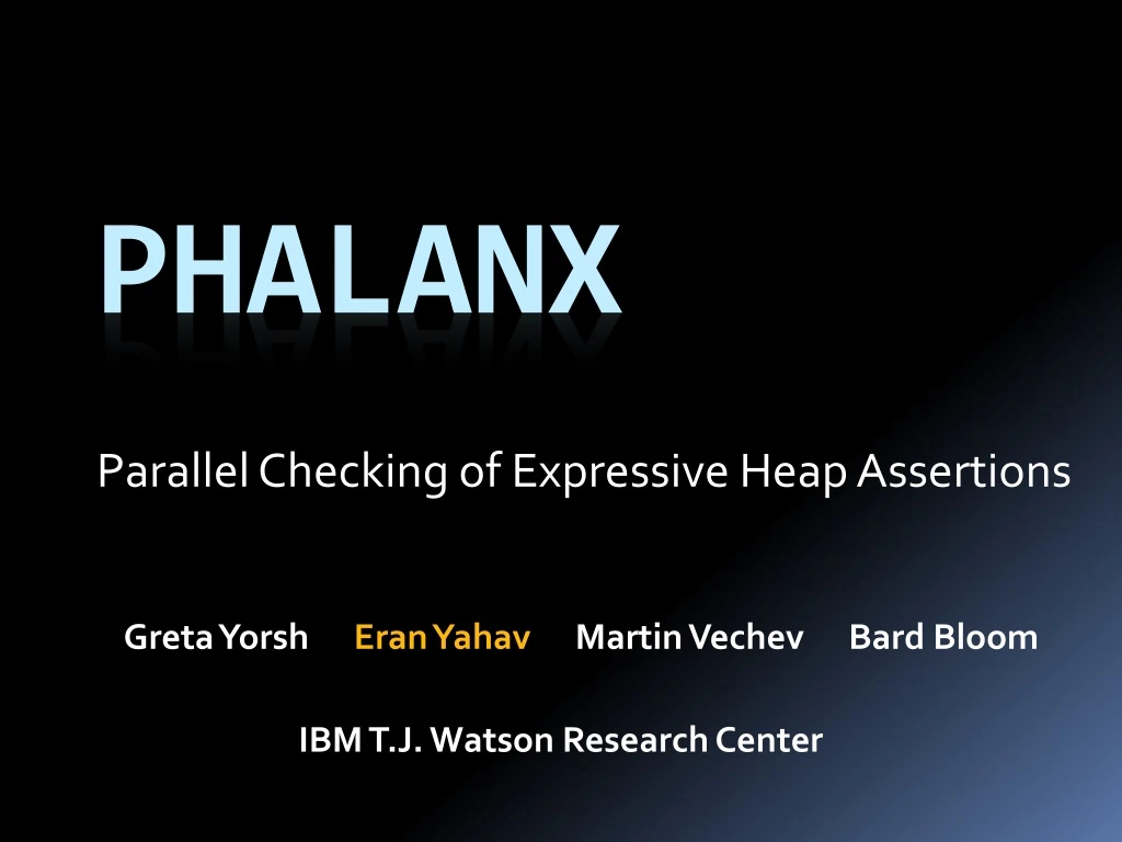 parallel checking of expressive heap assertions