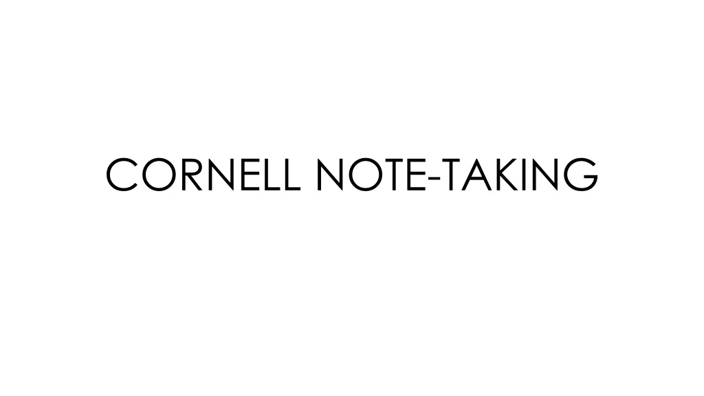 cornell note taking