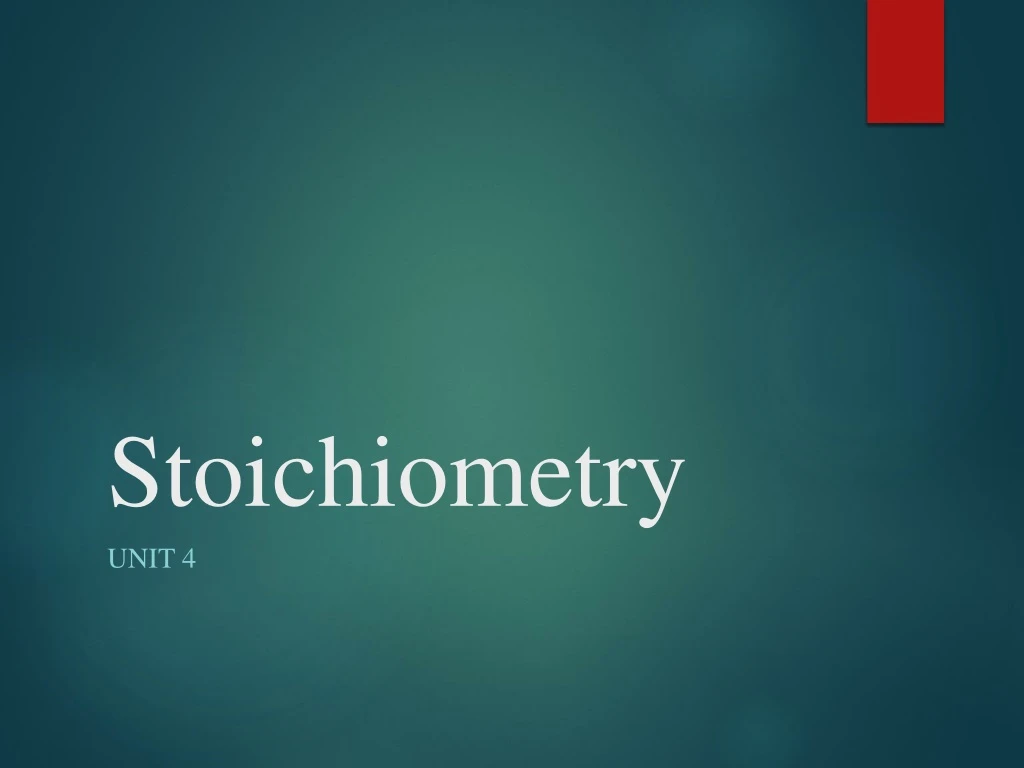 stoichiometry