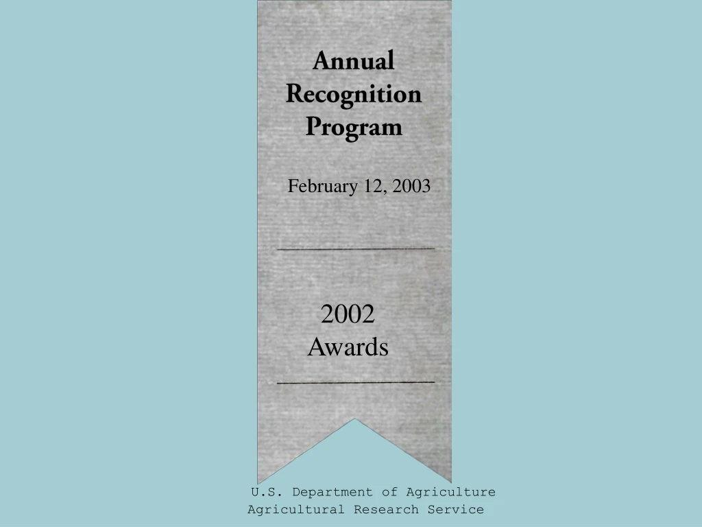 annual recognition program