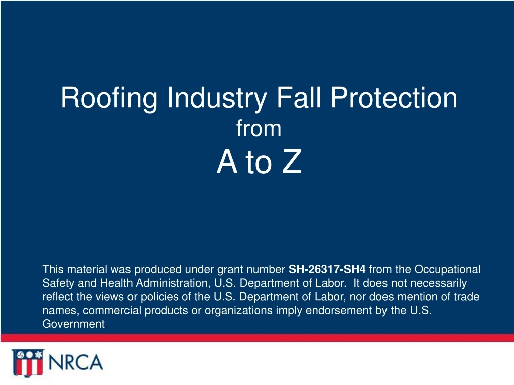 roofing industry fall protection from a to z