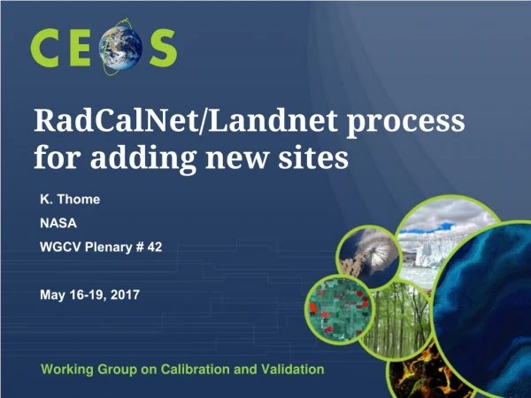 RadCalNet / Landnet process for adding new sites