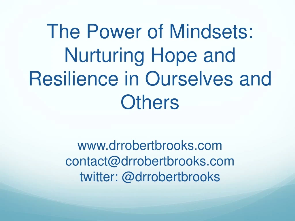 the power of mindsets nurturing hope