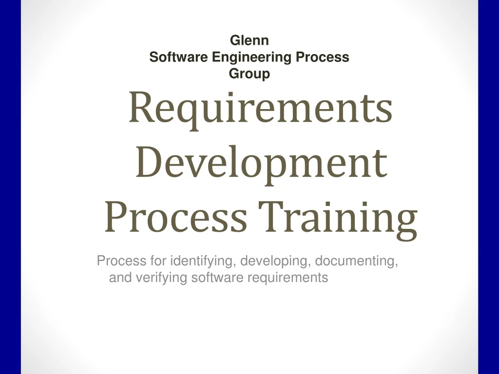 requirements development process training