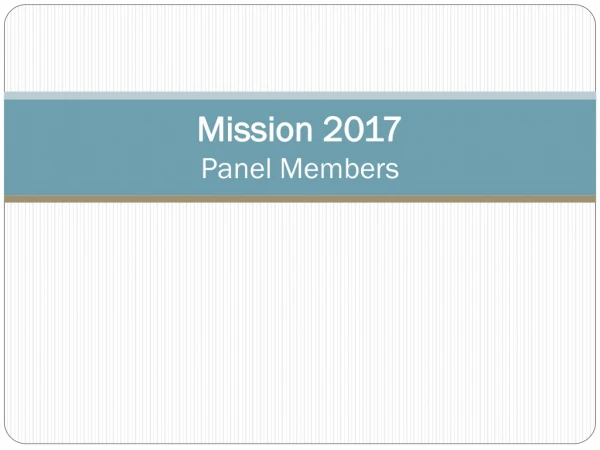 Mission 2017 Panel Members