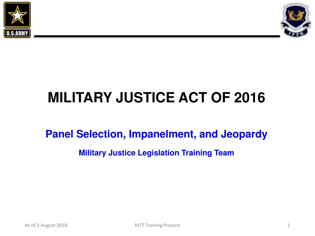 military justice act of 2016 panel selection