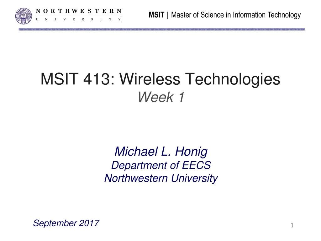 msit 413 wireless technologies week 1