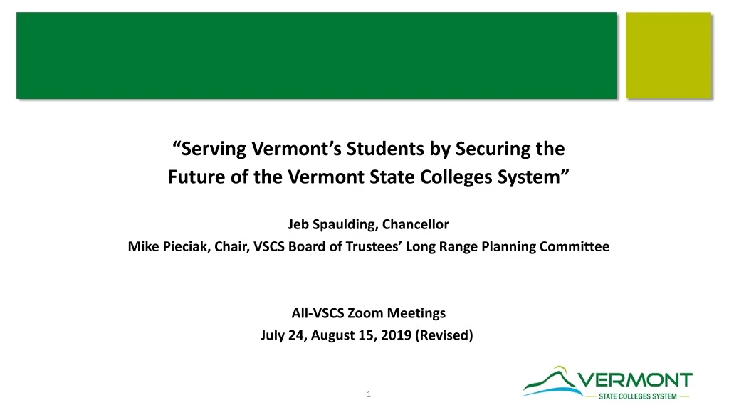 serving vermont s students by securing the future