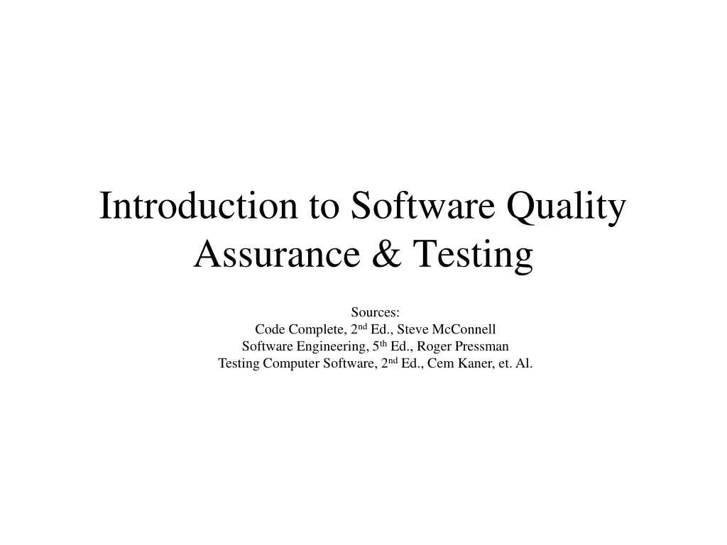 introduction to software quality assurance testing