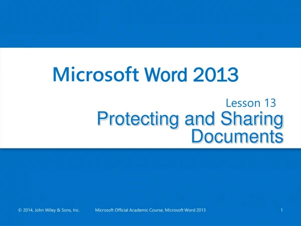 Protecting and Sharing Documents