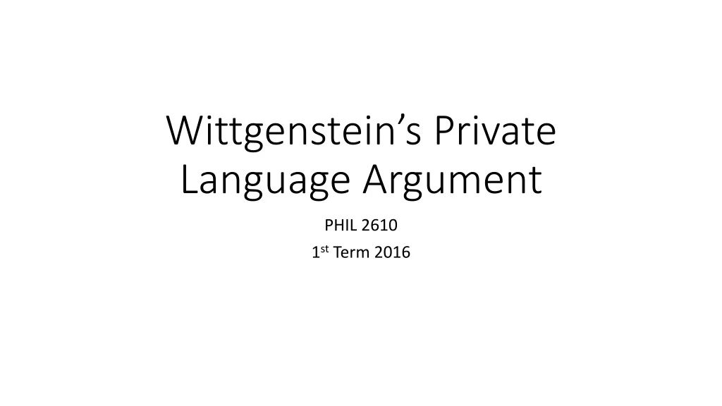 wittgenstein s private language argument