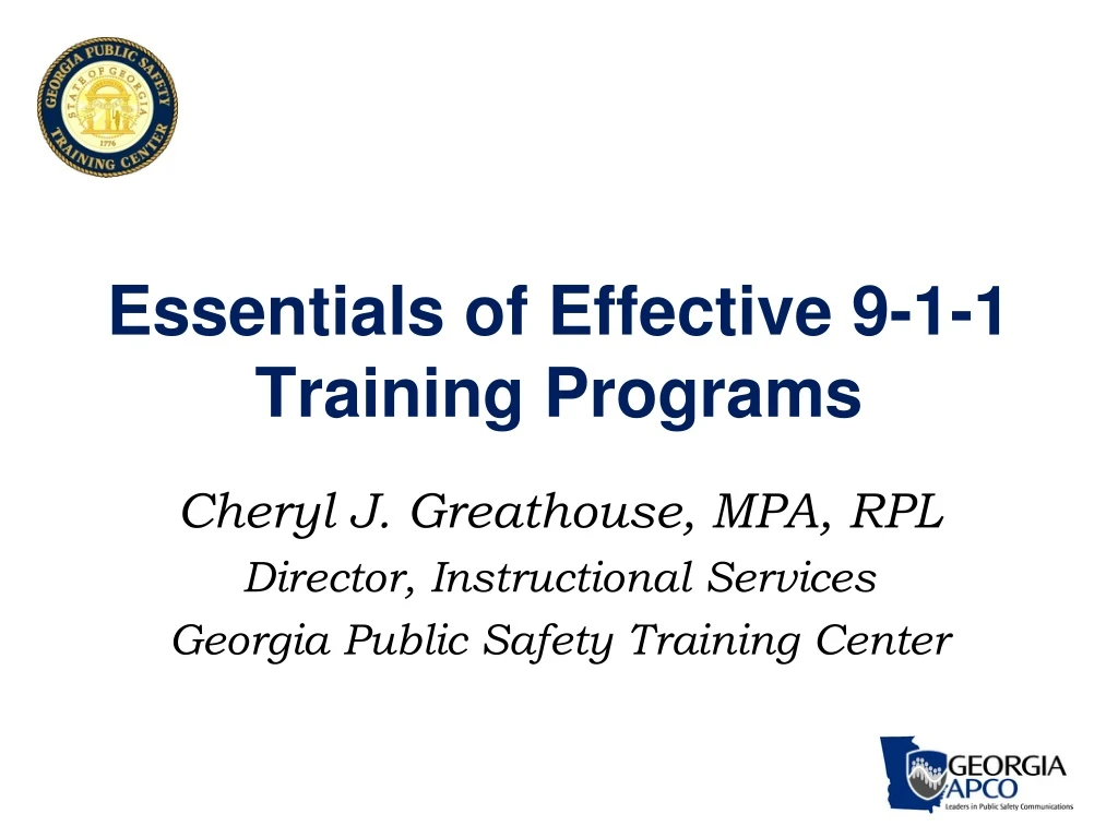 essentials of effective 9 1 1 training programs