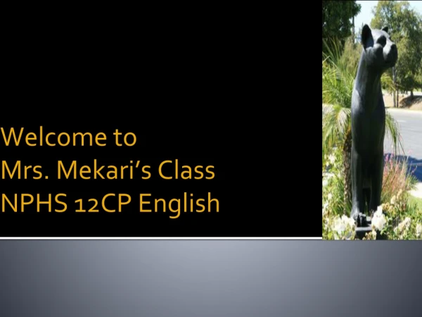 Welcome to Mrs. Mekari’s Class NPHS 12CP English