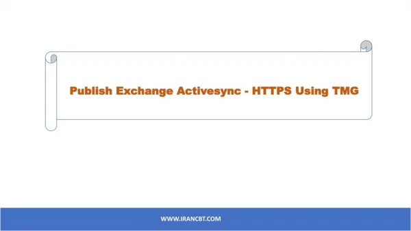 Publish Exchange Activesync - HTTPS Using TMG