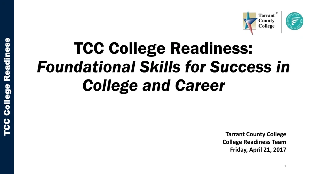 tcc college readiness foundational skills for success in college and career