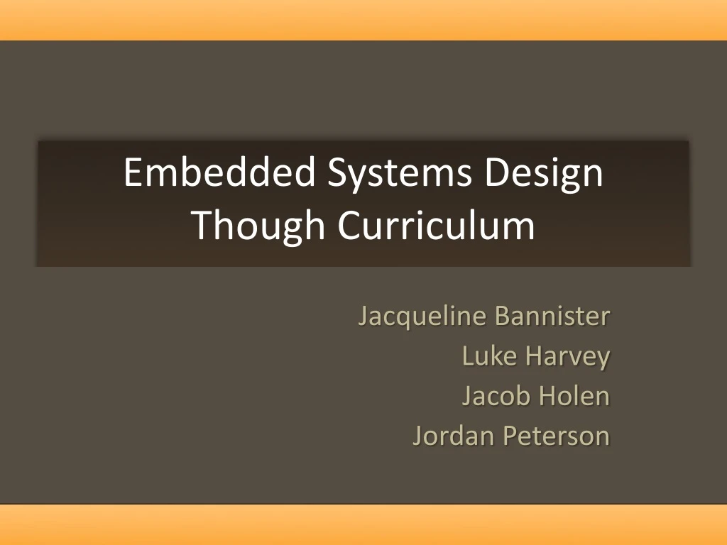 embedded systems design though curriculum