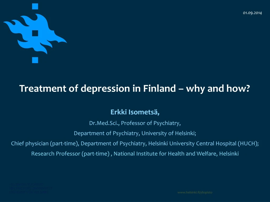 treatment of depression in finland why and how