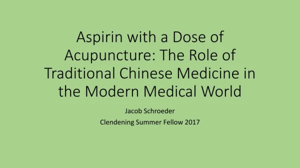 Jacob Schroeder Clendening Summer Fellow 2017