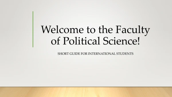 Welcome to the Faculty of Political Science!