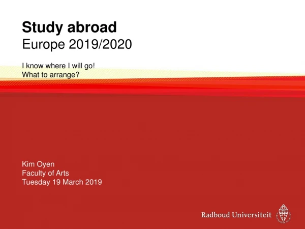 Study abroad Europe 2019/2020