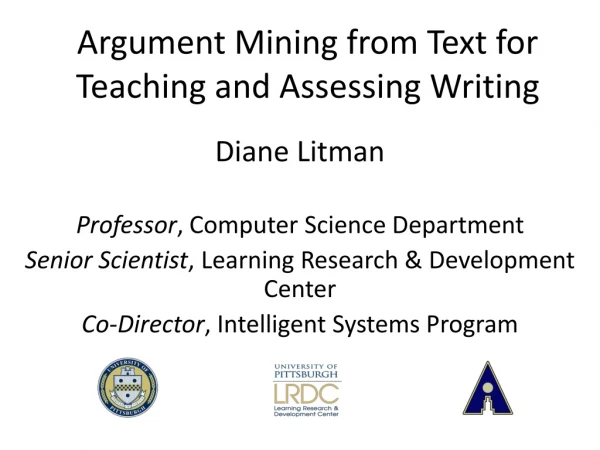 Argument Mining from Text for Teaching and Assessing Writing