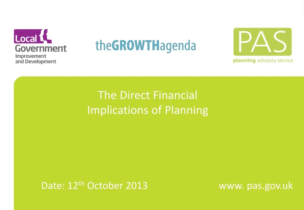 the direct financial implications of planning