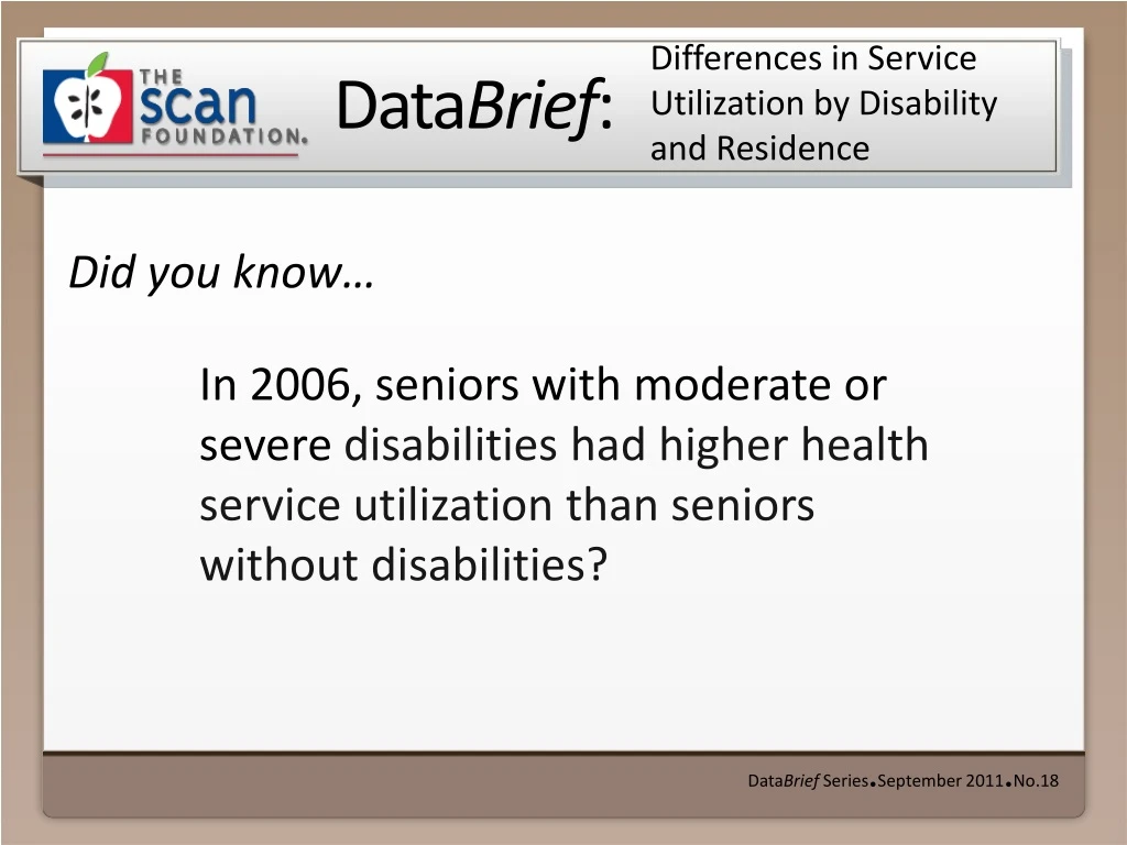 differences in service utilization by disability and residence
