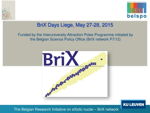 The Belgian Research Initiative on eXotic nuclei – BriX network