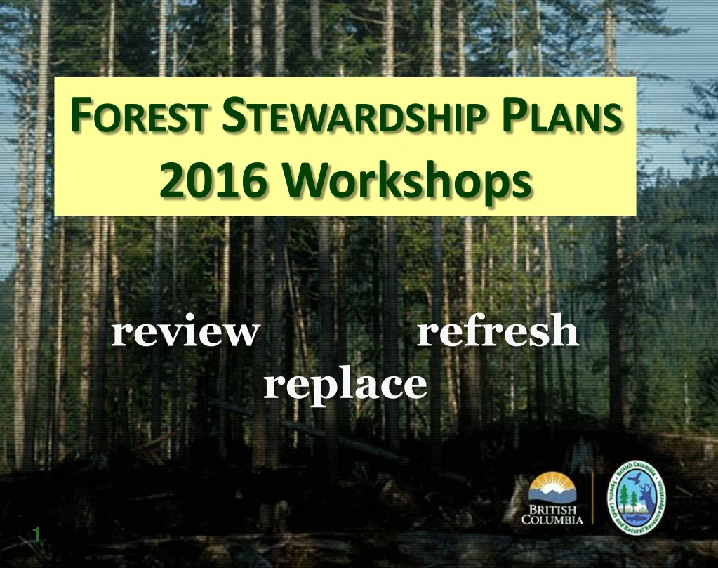 forest stewardship plans 2016 workshops