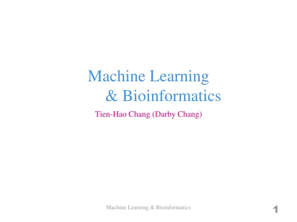 machine learning bioinformatics