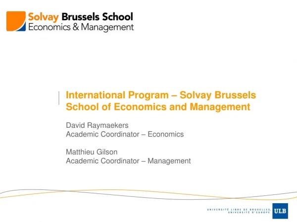 International Program – Solvay Brussels School of Economics and Management