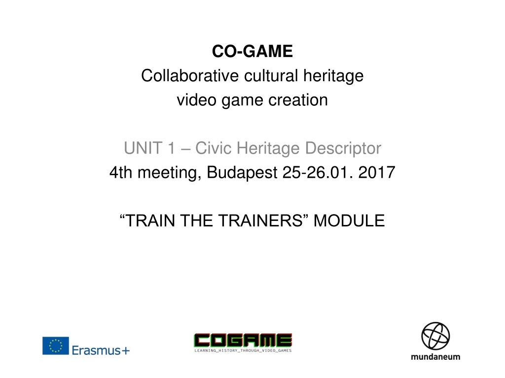 co game collaborative cultural heritage video
