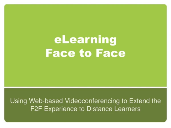 eLearning Face to Face