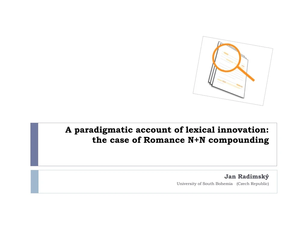 a paradigmatic account of lexical innovation the case of romance n n compounding