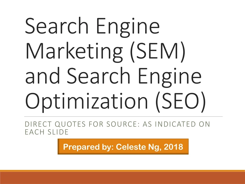 search engine marketing sem and search engine optimization seo