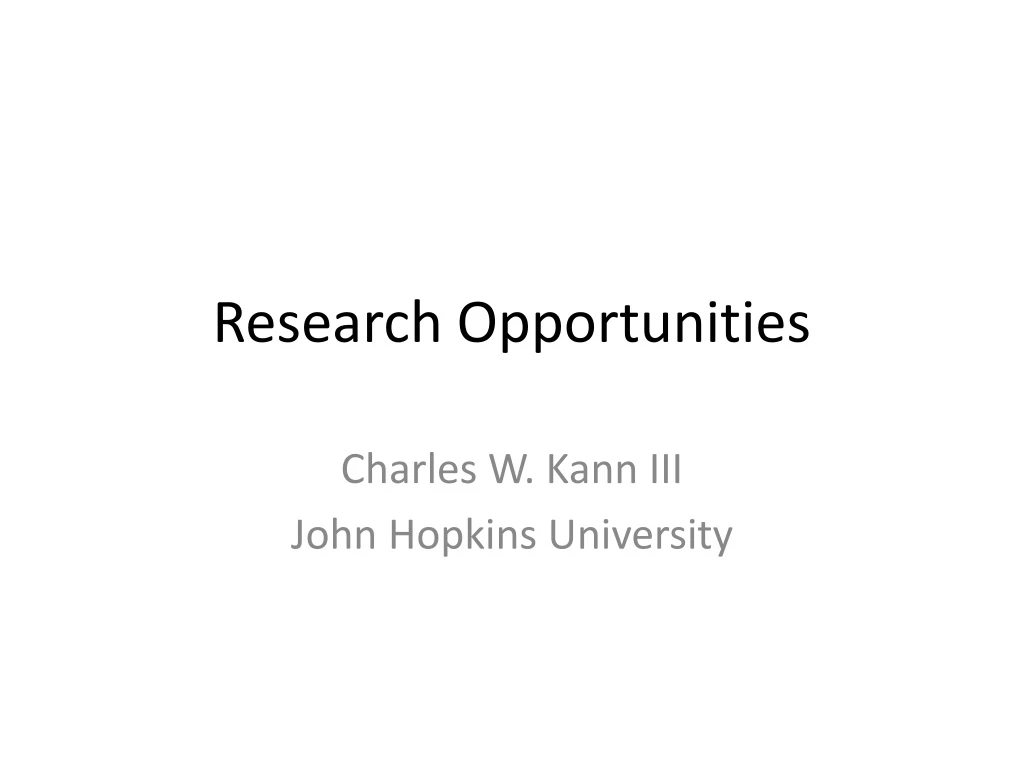 research opportunities