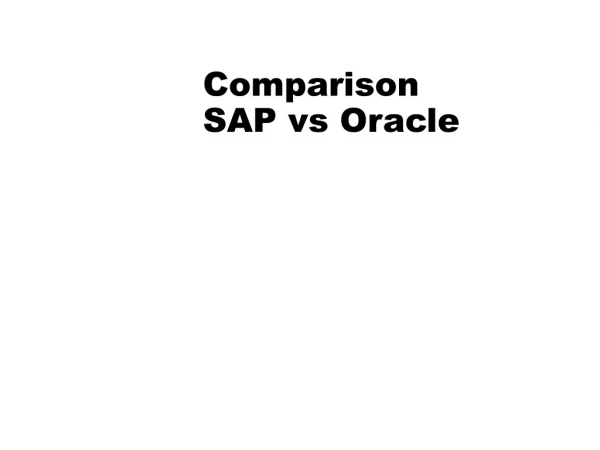 Comparison SAP vs Oracle