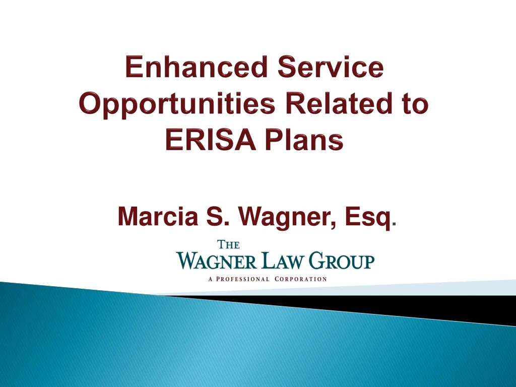 enhanced service opportunities related to erisa plans