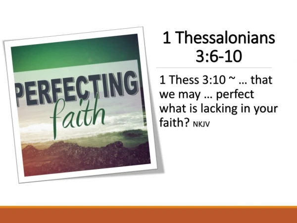 1 Thessalonians 3:6-10