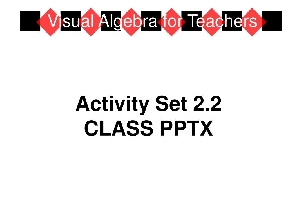 visual algebra for teachers
