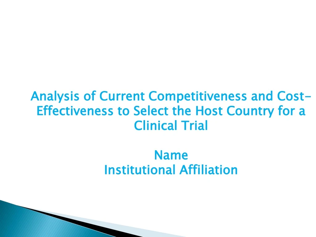 analysis of current competitiveness and cost
