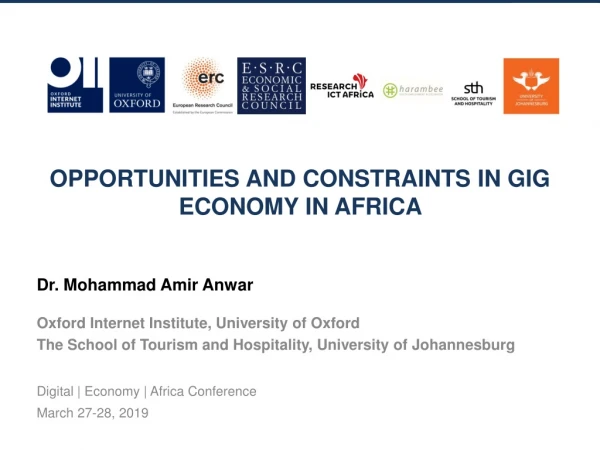 Opportunities and Constraints in Gig Economy in Africa